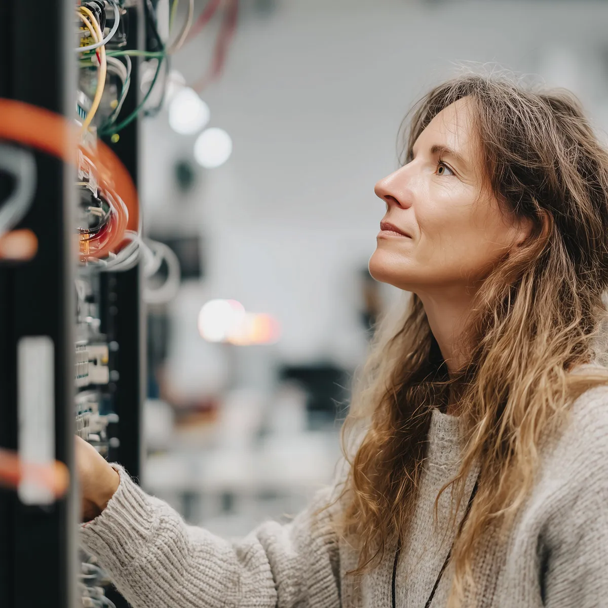Apx team member in server room